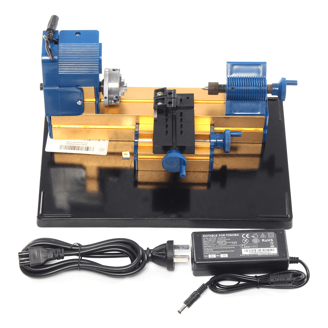 12V DC 2A 24W Multi-Purpose Mini Wood Lathe Aluminum Lathe Machine - MRSLM