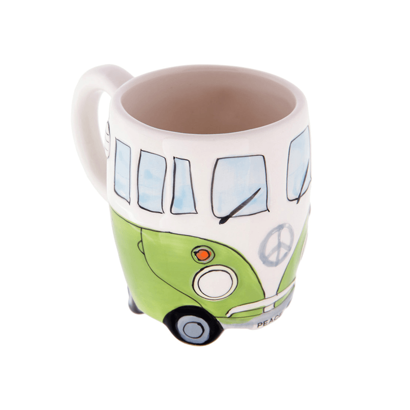 Creative Hand Painting Cartoon Double Bus Mugs Retro Ceramic Cup Coffee Milk Tea Mug Drinkware Novetly Gift Cartoon Double Bus Mugs - MRSLM