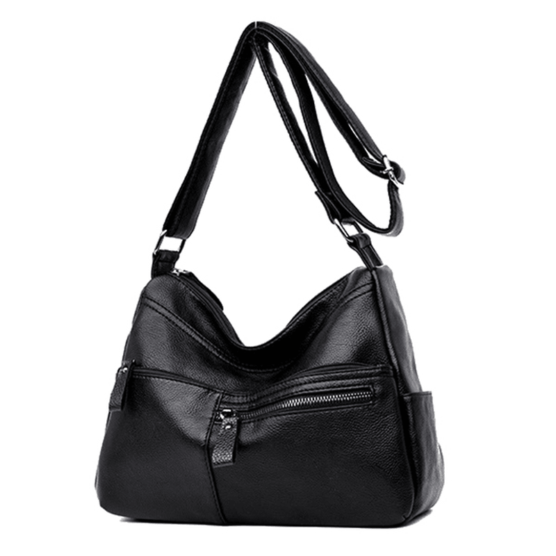 Women Faux Leather Leisure Shoulder Bag Crossbody Bag Shoulder Bag - MRSLM