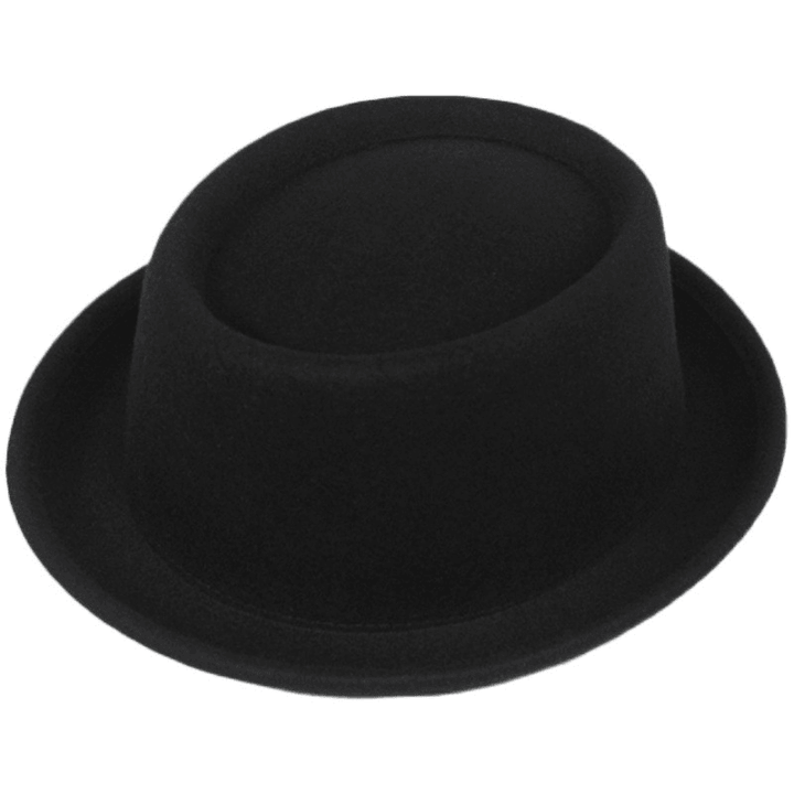 Men'S Woolen Hat with Curly Brim and Flat Top - MRSLM