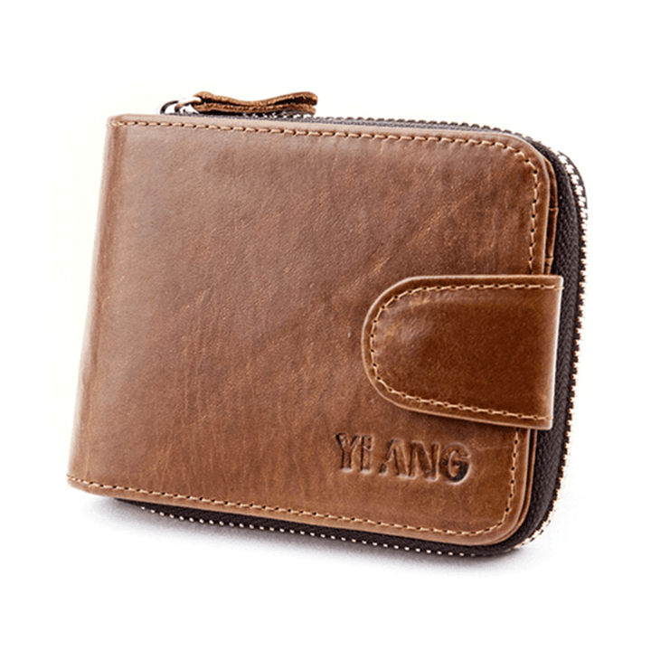 Men Genuine Leather Keys Coin Bag 16 Card Slots Wallet - MRSLM