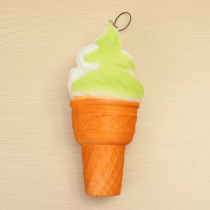 Squishy Jumbo Ice Cream Cone 17Cm Slow Rising Soft Collection Decor Gift Phone Bag Strap - MRSLM