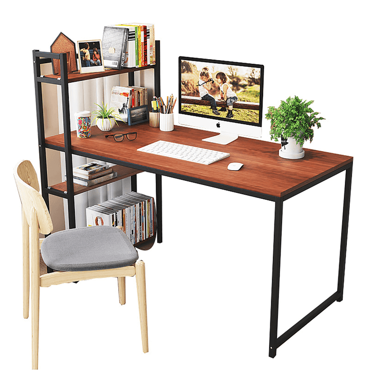 Computer Table Laptop Desk Stuednt Writing Study Desk Laptop Table Home Office Workstation with Book Shelf - MRSLM