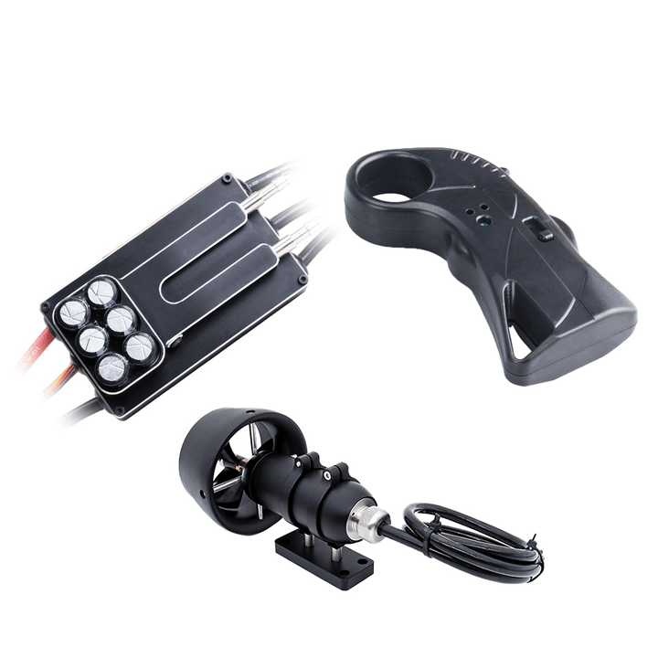 HGLTECH TH60/TH80 150KV 380W 200A ESC Underwater Thruster Brushless Motor Waterproof 4 Blade Electric Propeller Remote Control for SUP Kayak Surfboard Boating EU/US Plug - MRSLM