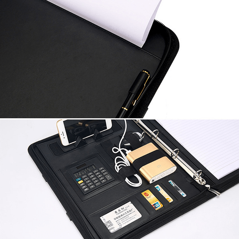 Men Multi-Function Folder Zipper Briefcase - MRSLM