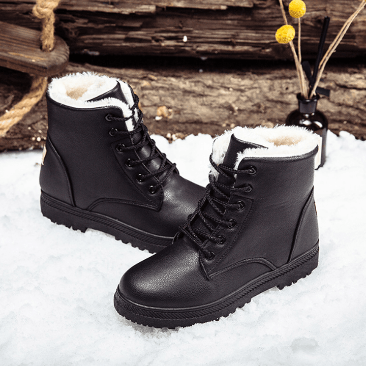 Women Casual Comfy Keep Warm Fur Lining Snow Boots - MRSLM