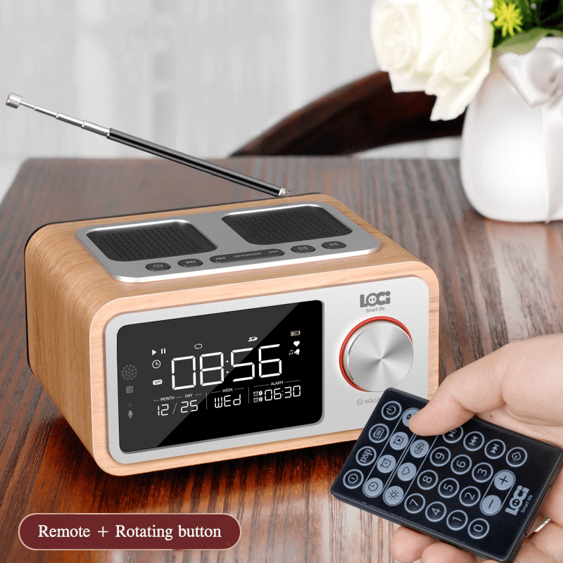 LOCI H3 Bluetooth Speaker Alarm Clock Media Audio Music Clock Radio USB Charging MP3 Player Remote Control - MRSLM