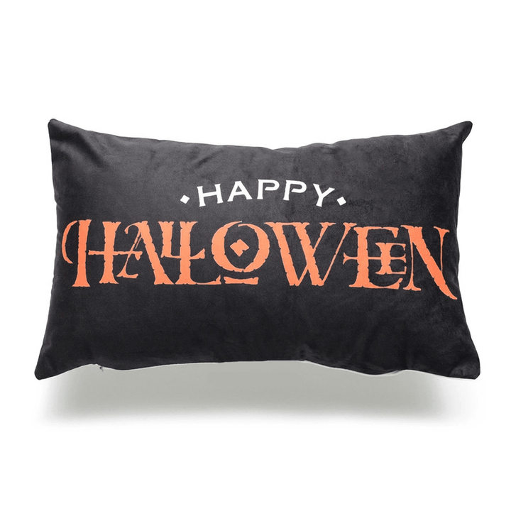 Halloween Pumpkin Bat Owl Pattern Pillowcase Cotton Linen Throw Pillow Cushion Cover Seat Home Decoration Sofa Decor - MRSLM