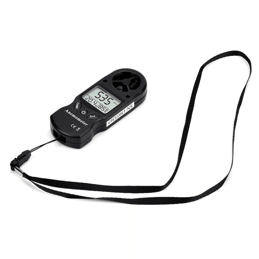 KT-300 Mini Multipurpose Anemometer Digital Anemometer LCD Wind Speed Temperature Humidity 3 in 1 Wind Speed Meter with Calibration Function - MRSLM