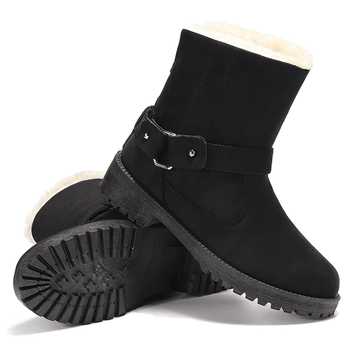 US Size 5-12 Winter Fur Lining Keep Warm Snow Boots - MRSLM