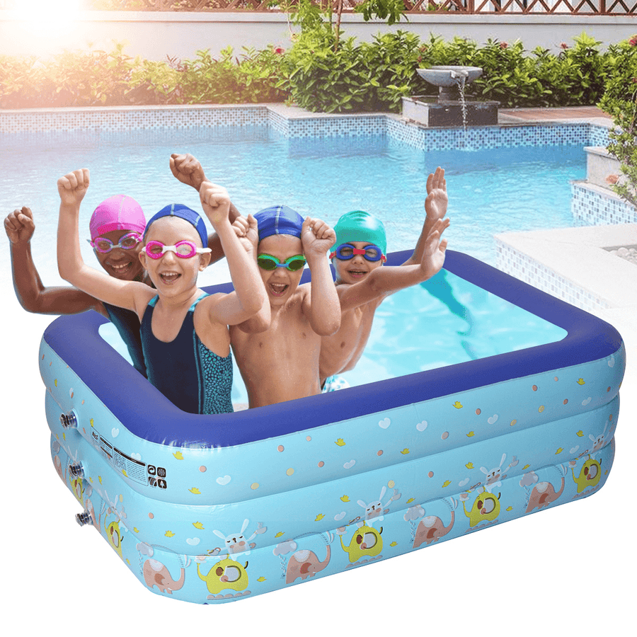 1-4 Persons Inflatable Swimming Pool Outdoor Summer Inflatable Pool Air Pump for Children Adult - MRSLM