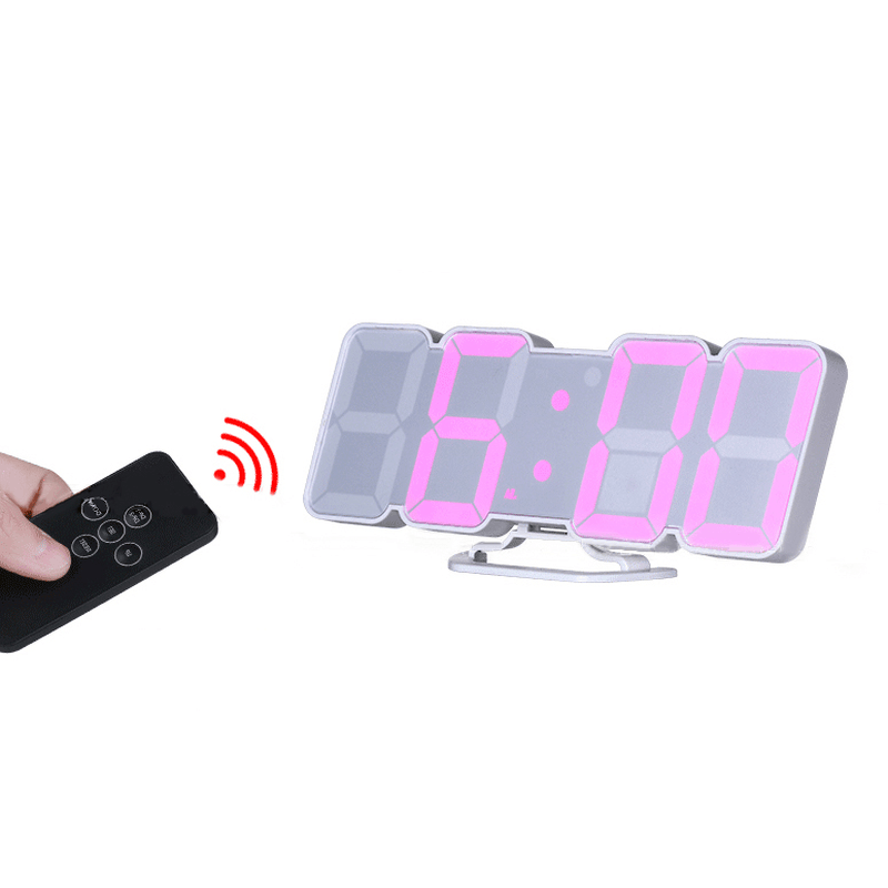 HC-26 3D Colorful Digit LED Remote Control Sound Control Thermometer Alarm Clock - MRSLM