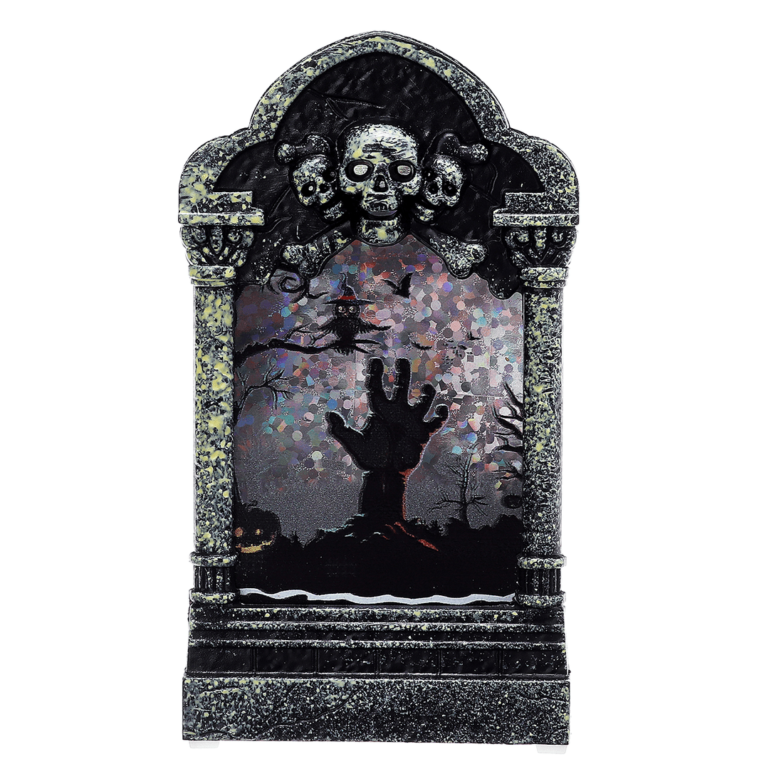 Halloween LED Light Lamp Skeleton Tombstone Castle Plastic Prop Party Gift Decor Table Lamp - MRSLM