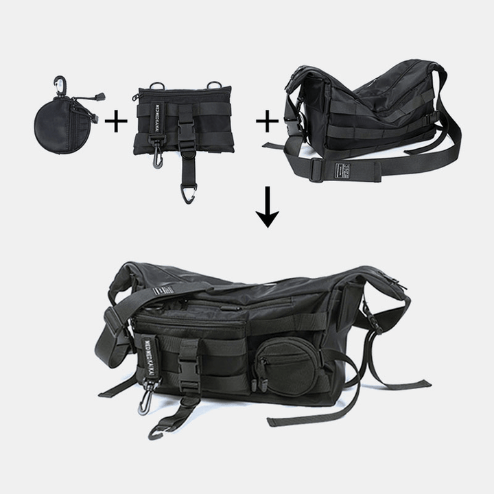 3 Pcs Men Nylon Dumpling Shape Three-In-One Cool Stylish Sports Hippie Bag Crossbody Bag Shoulder Bag Hobo Bag - MRSLM