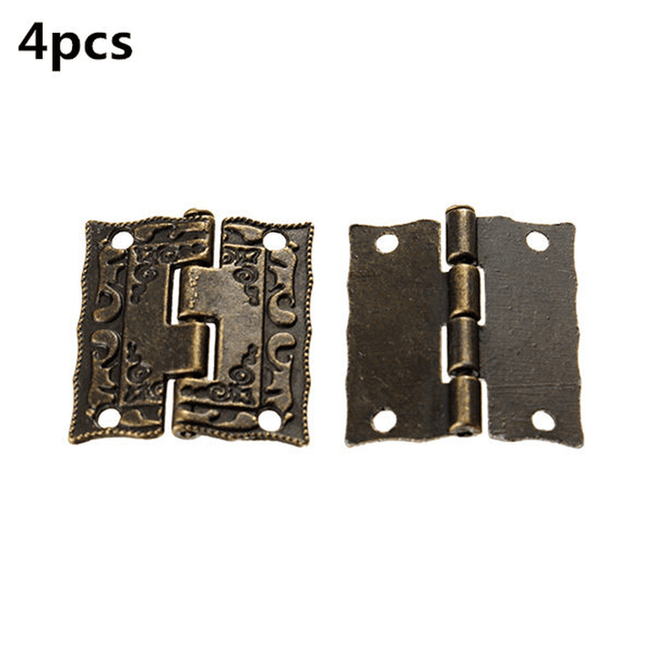 4 Pcs Antique Box Hinge Wooden Gift Jewelry Printing Packaging Case Hinge - MRSLM