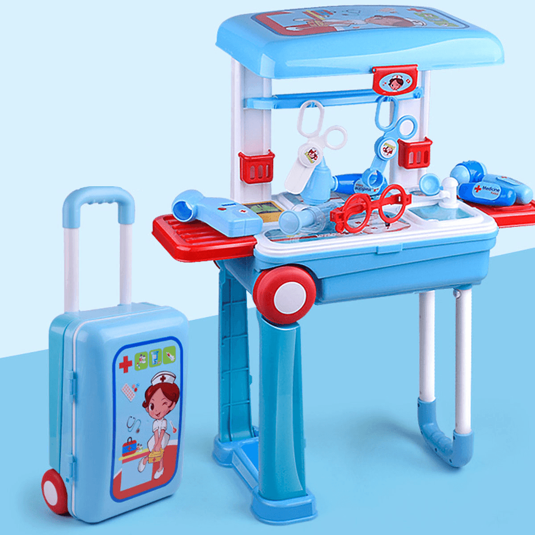 Children'S Play Toys Trolley Box Toy Set Beauty Dress up Tableware Games Kids Gift - MRSLM