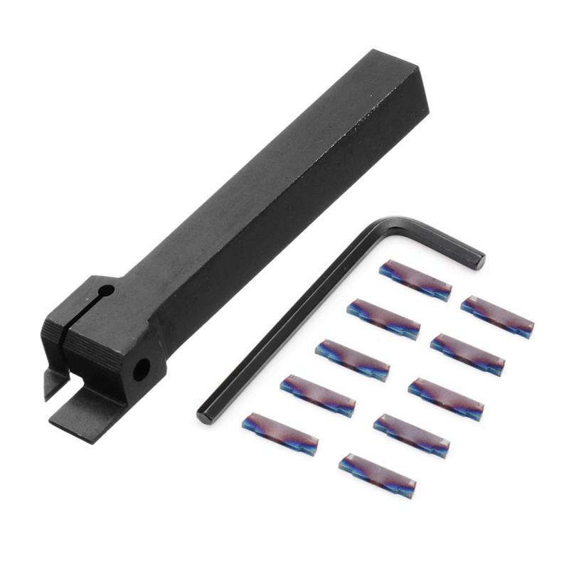 Drillpro MGEHR1212 Parting off Turning Tool Holder with 10Pcs Blue Nano MGMN200 Carbide Inserts - MRSLM