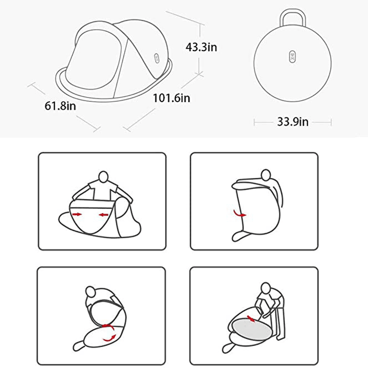 Zenph Double-Layer Tent 3-4 People from 3 Seconds Automatic Opening Family Camping Tent Outdoor Waterproof Sun Shelter - MRSLM