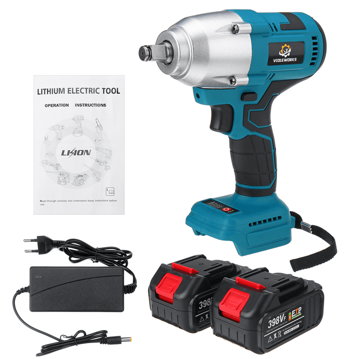 398VF 600N.M High Torque Brushless Cordless Electric Impact Wrench 1/2" Square Drive W/ None/1/2 Battery for Makita - MRSLM