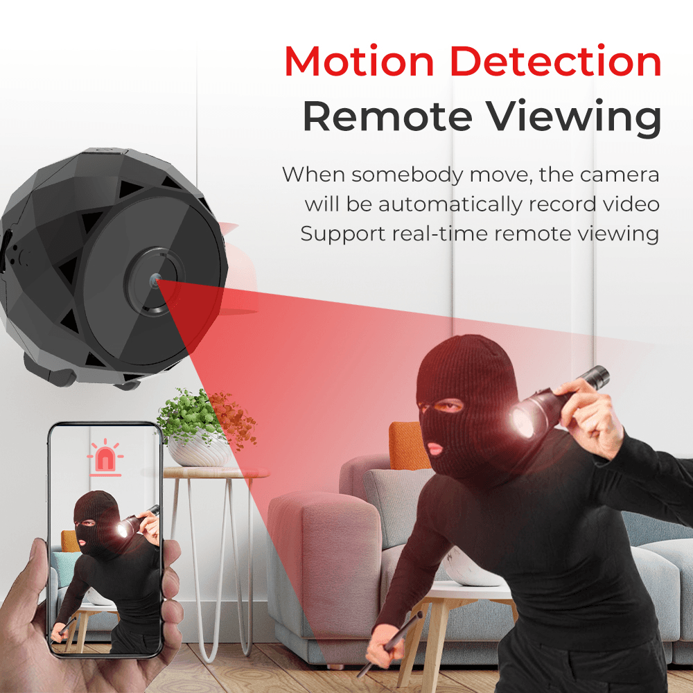 1080P Mini Wifi IP Camera 120° Viewing Video Recorder Remote Monitor Night Vision Wireless Camera Home Security Camcorder - MRSLM