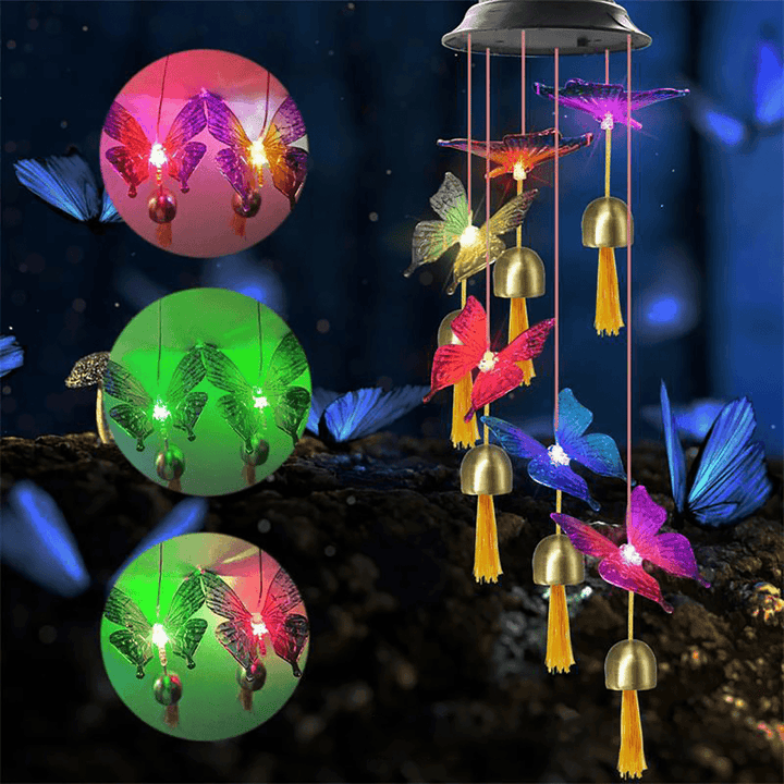 Colorful Solar Bell Wind Chime Light Automatic Waterproof Solar Powered Wind Chime Lamp - MRSLM