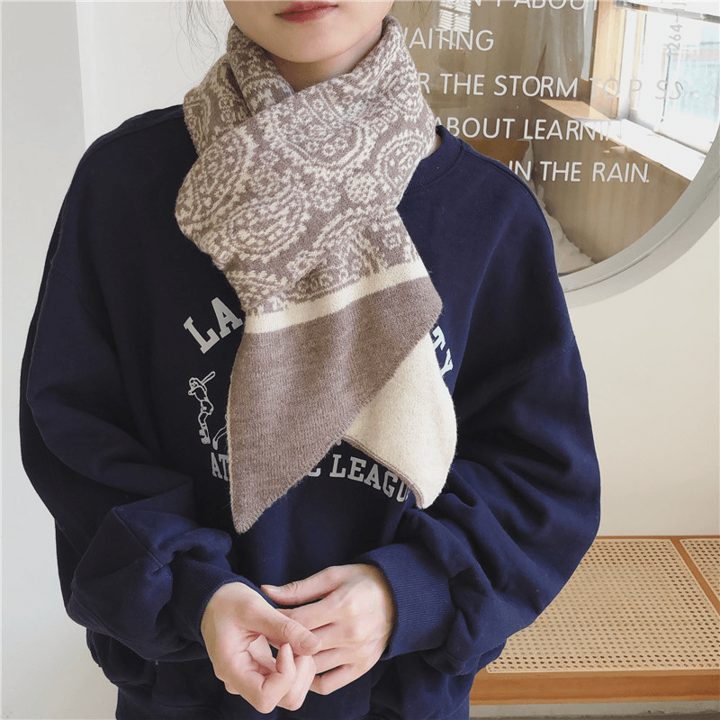 Cashew Flower Thickened Warmth Student Scarf - MRSLM