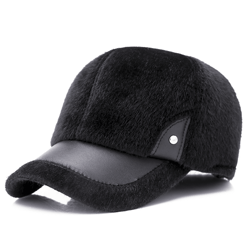 Artificial Marten Hair Earmuffs Baseball Cap Peaked Hat - MRSLM