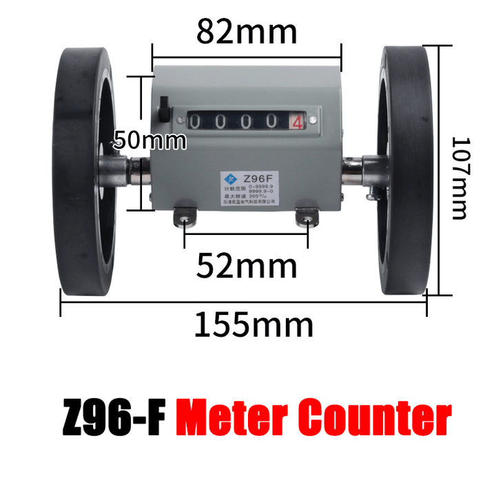 Z96-F 0-9999.9M Mechanical Length Distance Meter Counter Double Rolling Wheel - MRSLM