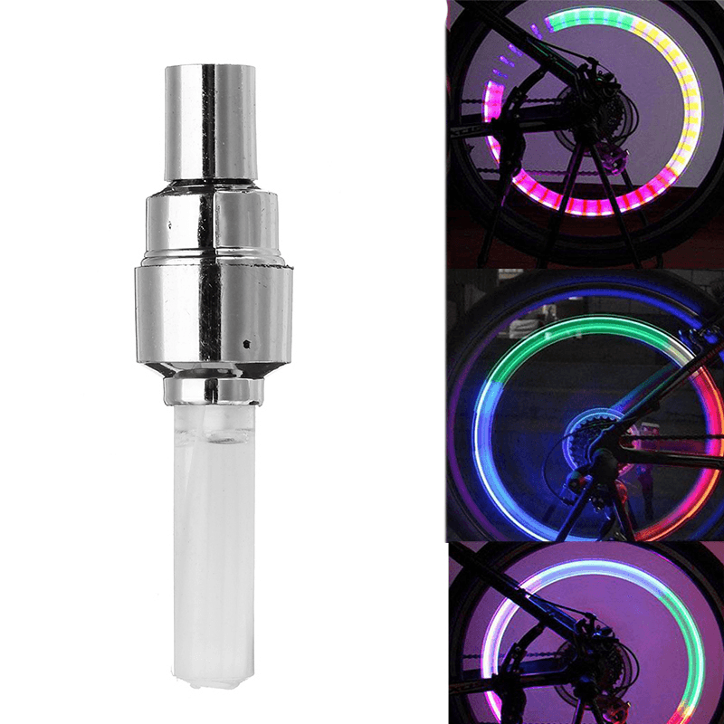 20Pcs XANES WL04 Vibration Induction Bicycle Wheel Light Nozzle Spoke Light for Schrader Valve Woods Valve - MRSLM