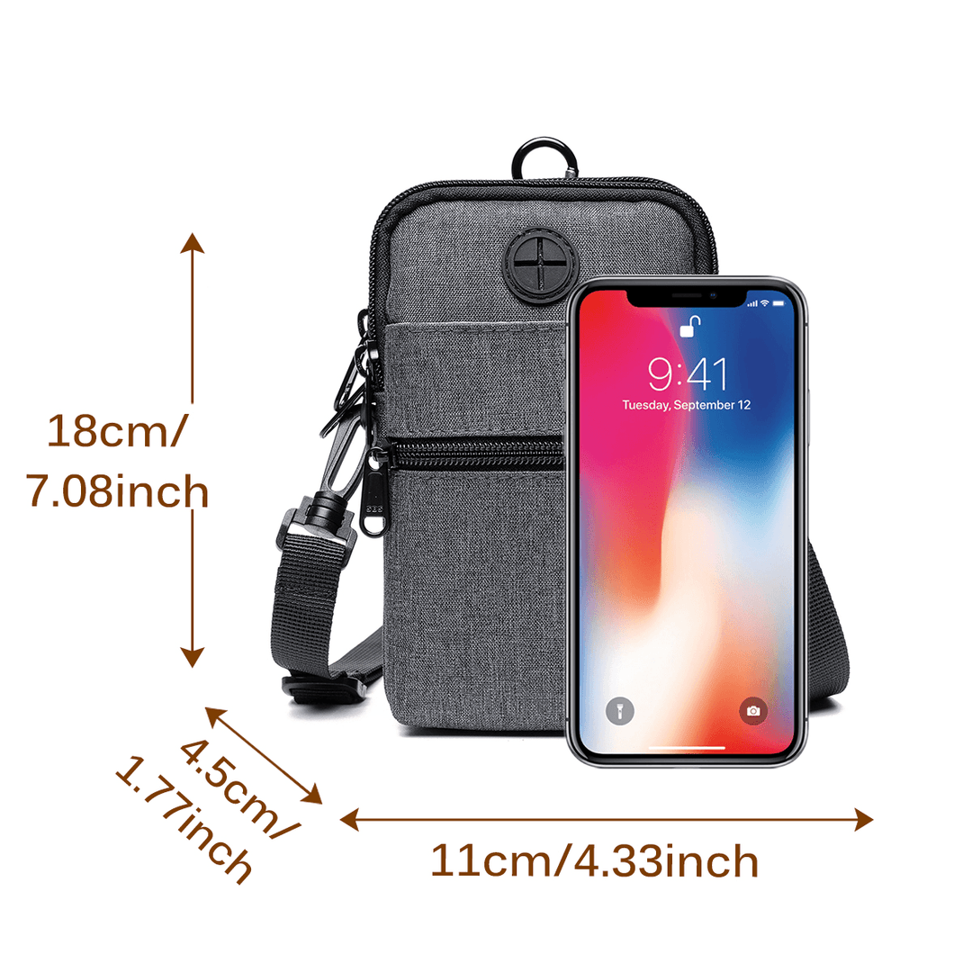 Men Large Capacity Passport Wallet Travel Passport Holder Multi-Function Waterproof Document Bag Messenger Bag Phone Bag Waist Bag - MRSLM