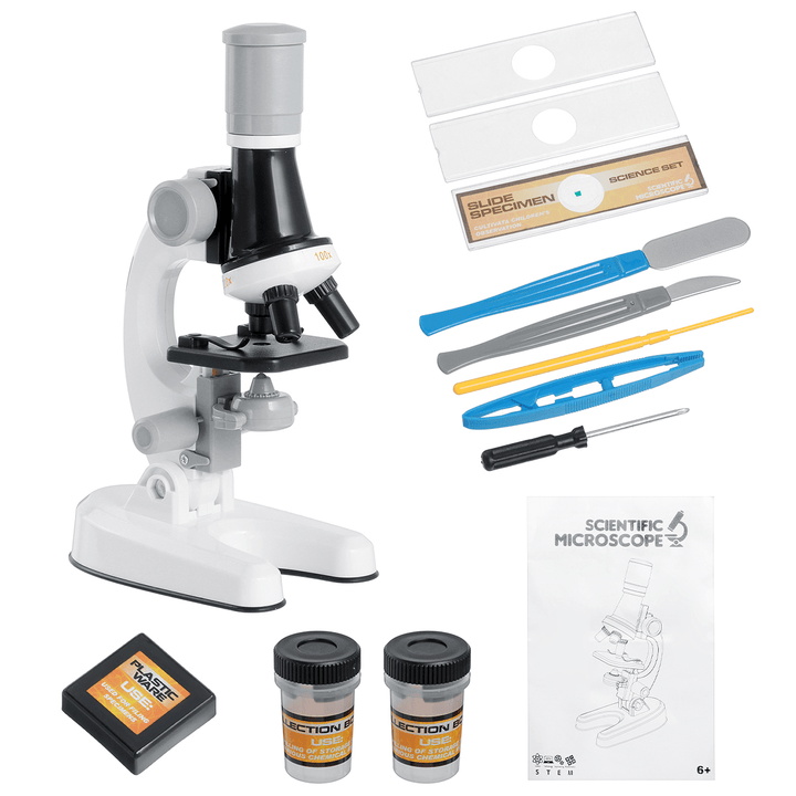 1200X 400X 100X Magnification Kids Microscope Children Science Educational Toy for Science Experiment - MRSLM