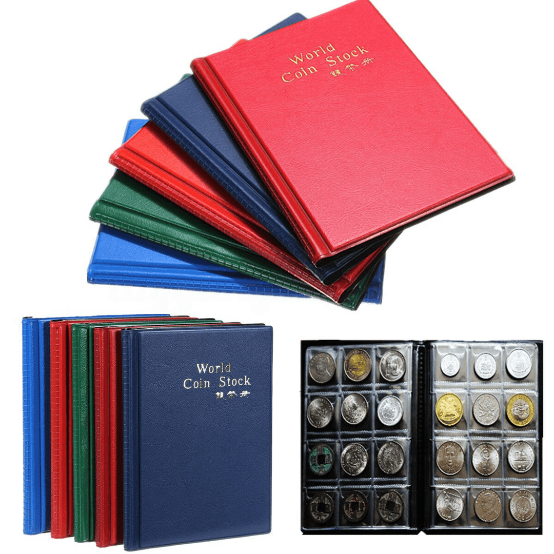 10 Pages 120 Coin Collections Holder Pocket Money Tokens Storage Album Decorations Storage Bag - MRSLM