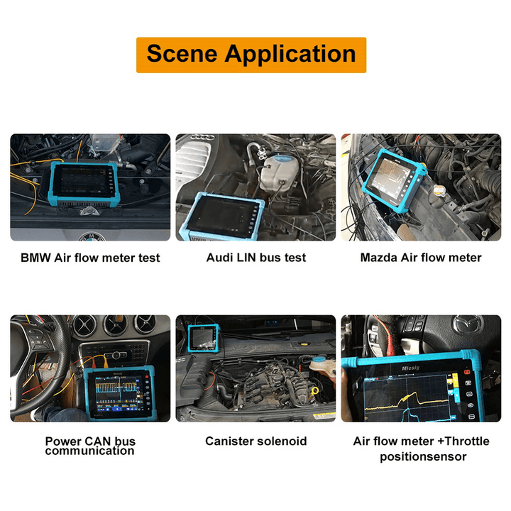 Micsig ATO1102 Digital Tablet Oscilloscope 100Mhz 2CH Handheld Oscilloscope Automotive Scopemeter Oscilloscope - MRSLM