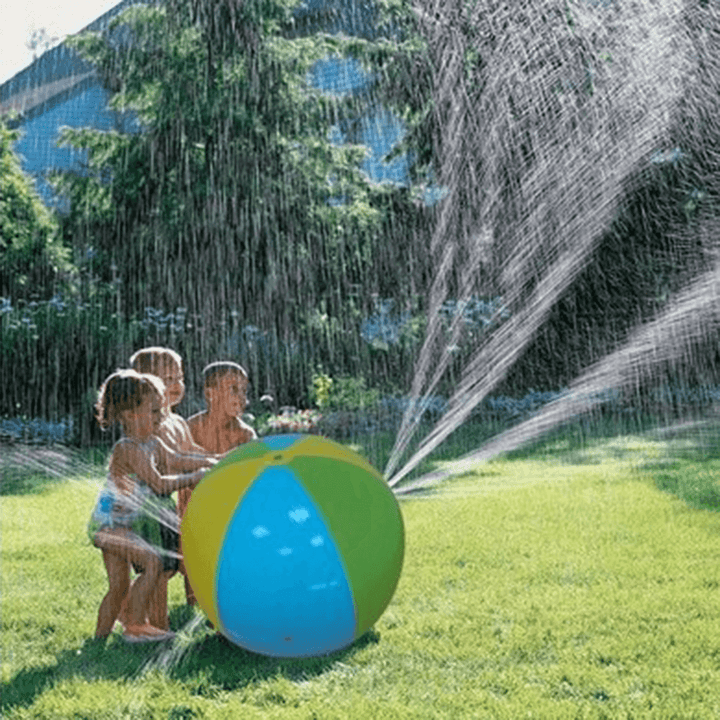 75CM Diameter Inflatable Water Spray Beach Ball Summer Outdoor Sports Game Kids Sprinkler Toy - MRSLM