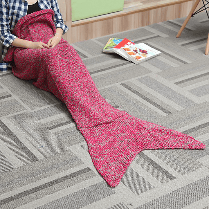 Two Size Thick Needle Yarn Knitting Mermaid Tail Blanket Woman Warm Super Soft Bed Mat - MRSLM