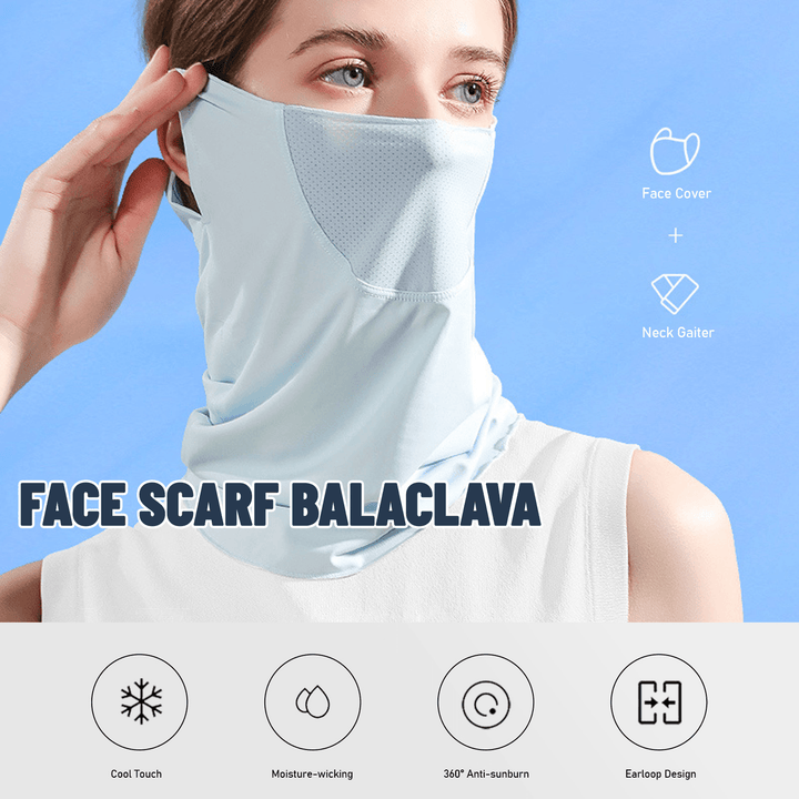 Summer Face Cover Face Scarf Balaclava UV Protction Earloop Neck Gaiter Breathable Outdoor Sports Women - MRSLM