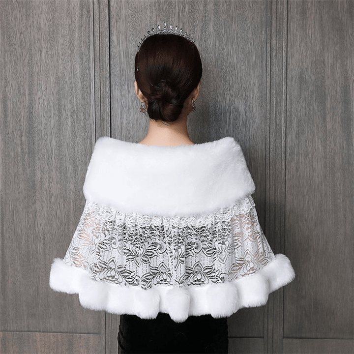 Bridal Hair Shawl Women'S Wedding Dress Warm Padded Dress Jacket Fur - MRSLM