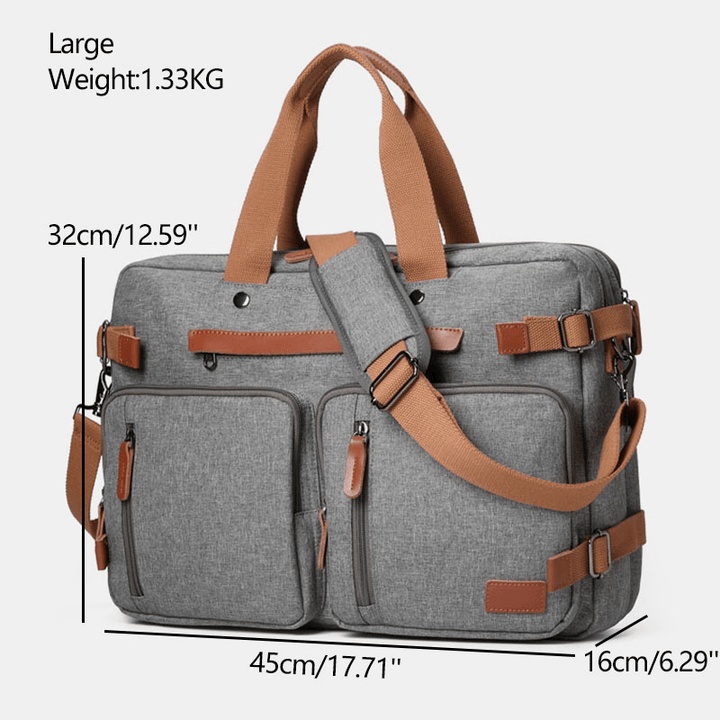 Men Casual Multicarry Large Capacity 15.6/17 Inch Laptop Bag Backpack Multi-Pocket Crossbody Bag - MRSLM