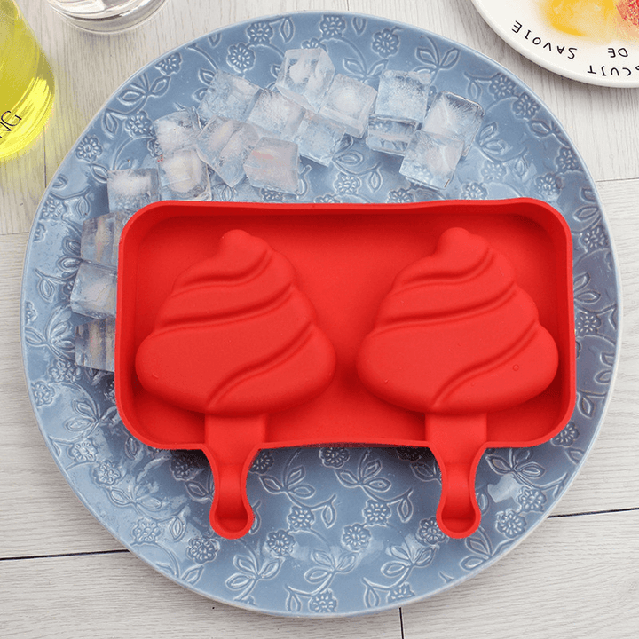 Creative Silicone Ice Cream Mold Ice Lolly Mold Rod Ice Mold Red Food Grade - MRSLM