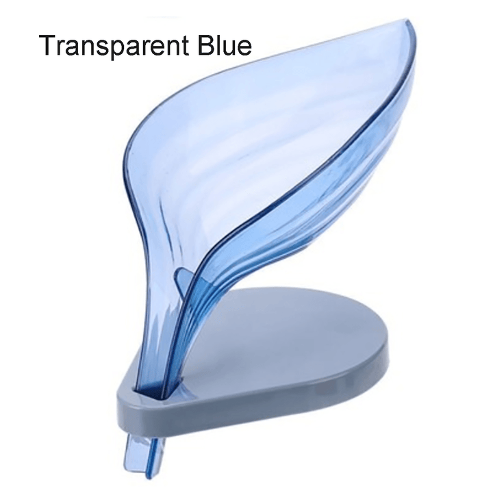 Quick-Drying Leaf Shape Self Draining Soap Holder Box with Suction Cup for Shower Bathroom Kitchen Sink - MRSLM