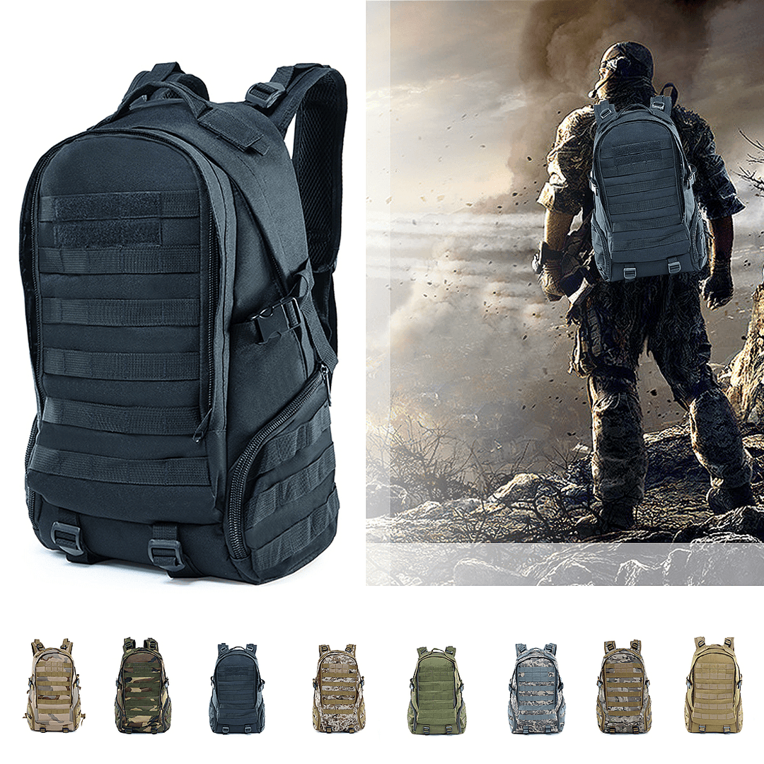 45L Waterproof Camping Hiking Bag Army Military Tactical Backpack Sports Traveling Bag - MRSLM