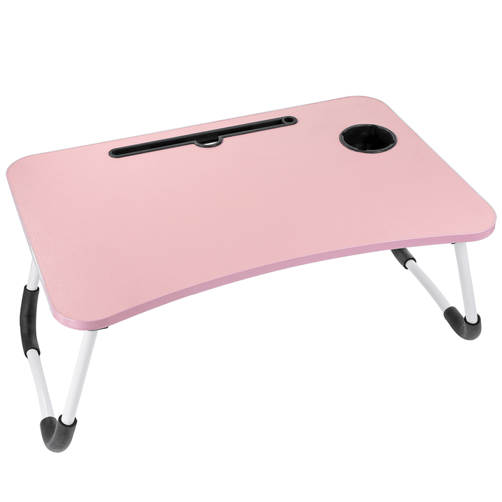 60 X 40 X 28Cm Bed Tray Desk Folding Computer Desk with Card Slot and Cup Holder - MRSLM