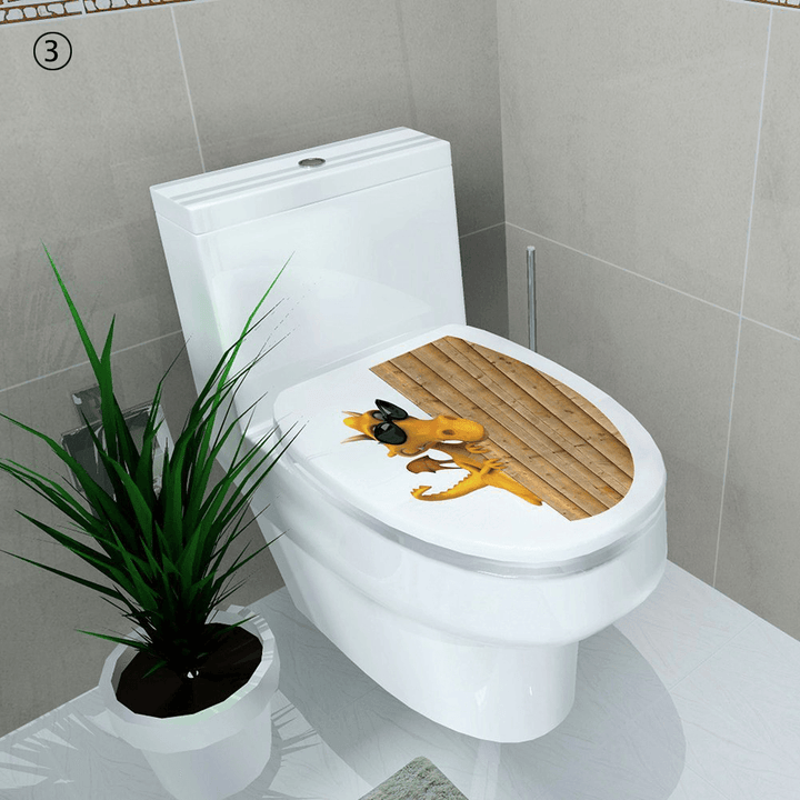 Creative 3D Toilet Seat Wall Sticker Art Wallpaper Removable Bathroom Decals Home Decor - MRSLM