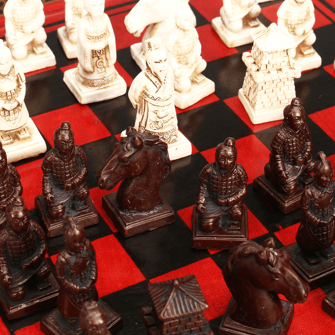 Vintage Wooden Chinese Chess Board Table Game Set Pieces Gift Toy Collectibles - MRSLM