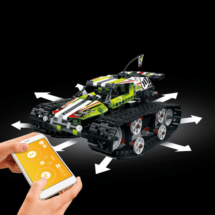 Remote Control Electric Tracked High-Speed Vehicle Assembling Building Blocks Toy - MRSLM