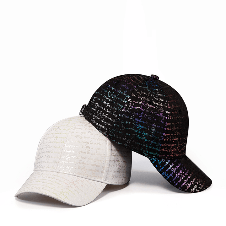 Ladies Korean Fashion Color-Changing Letter Cap with Curved Eaves - MRSLM