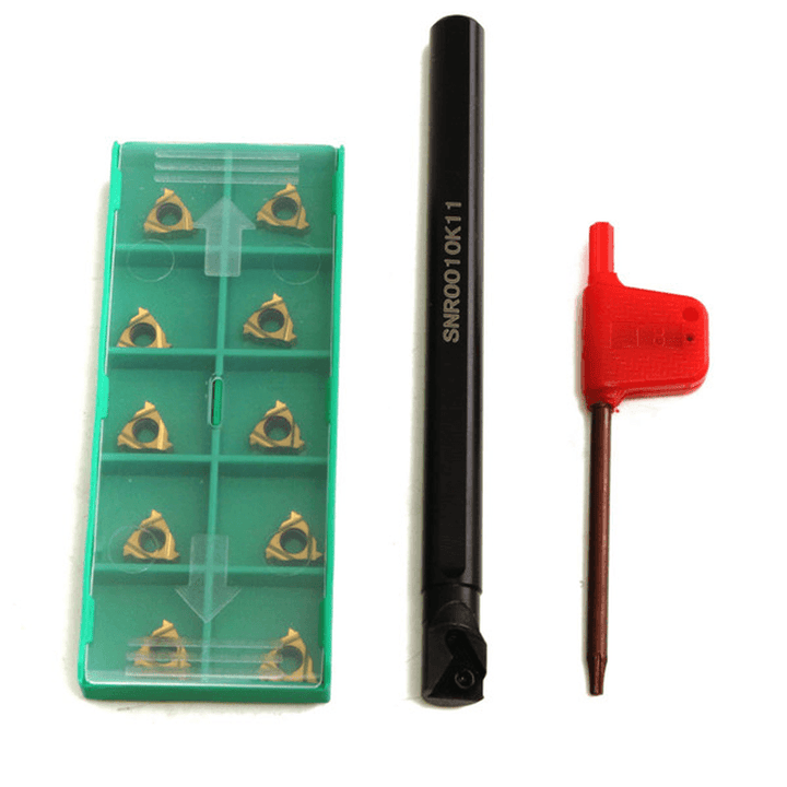 SNR0010K11 Internal Lathe Threading Boring Turning Tool with 10Pcs 11IR A60 Inserts - MRSLM