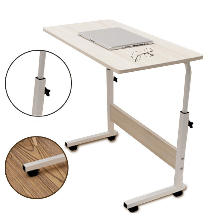 80Cm/60Cmx40Cm Movable Rolling Laptop Desk Table Adjustable Height Bedside Stand - MRSLM