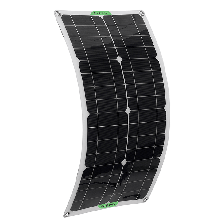 250W Max Portable Solar Panel Kit Dual DC USB Charger Kit Single Crystal Semi-Flexible Solar Power Panel W/ 60A/100A Solar Controller - MRSLM