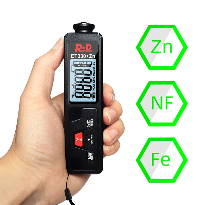 R&D ET330+ZN Car Paint Thickness Gauge Portable Coating Thickness Gauge for Car 0-1500Um Fe & Nfe Coating Tester Meter - MRSLM